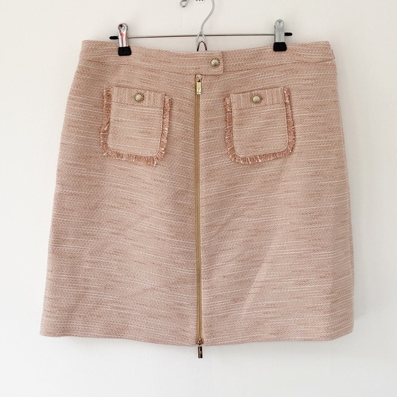 Karl Lagerfeld Pink Tweed Skirt Size 12 - NWT - Picture 3 of 9